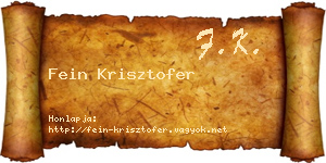 Fein Krisztofer névjegykártya